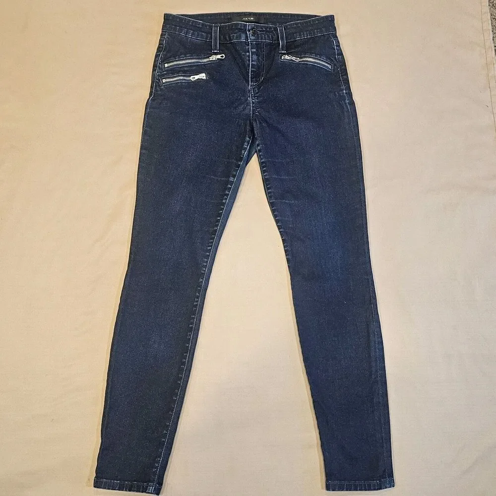 Joe's Jeans Womens Dark Wash Stretch Denim The Icon Skinny 3 Zip Pockets Size 28